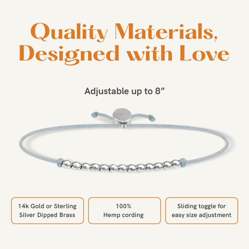 Lucky Feather 13 Year Old Girl Gifts | 13th Birthday Bracelet With Adjustable Cord & Message | 14k Gold Dipped Beads & Silver, Rose Gold gifts for 13 year old girl | Trendy 13 birthday gifts - Image 2